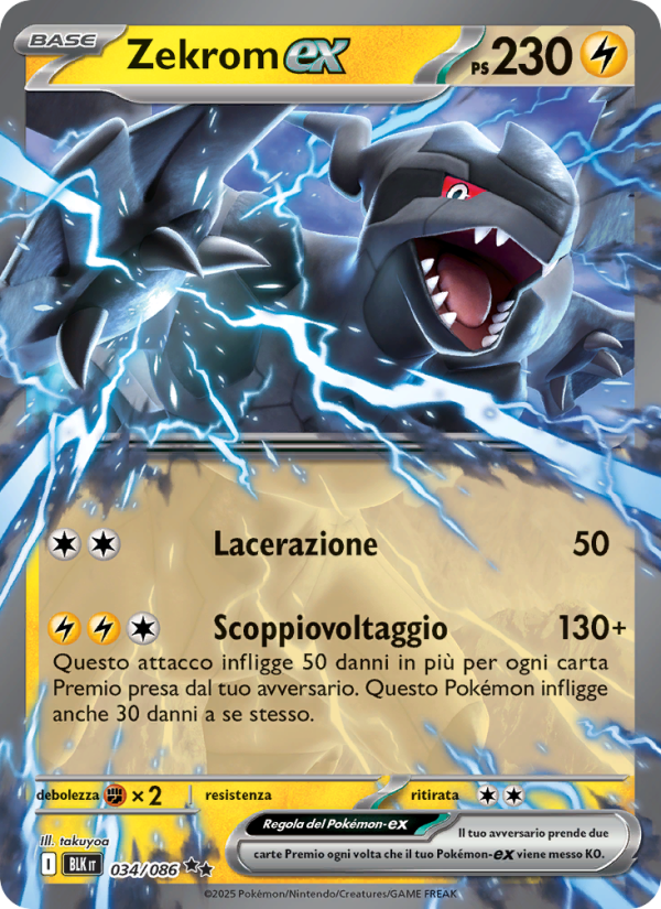 Zekrom-ex 034/172 — Luce Nera (Italian Pokémon TCG card)
