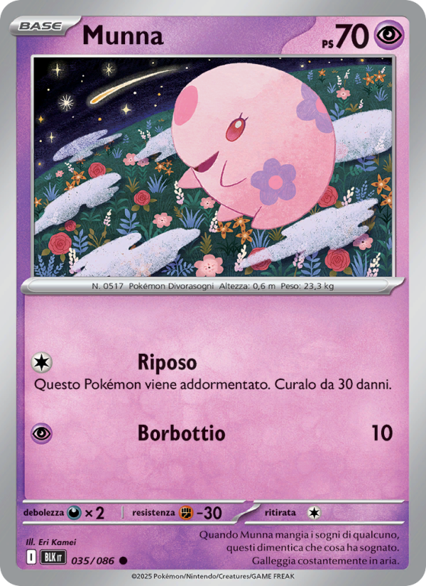 Munna 035/172 — Luce Nera (Italian Pokémon TCG card)