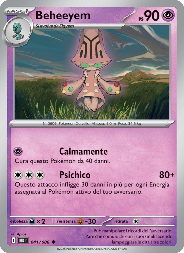 Beheeyem 041/172 — Luce Nera (Italian Pokémon TCG card)