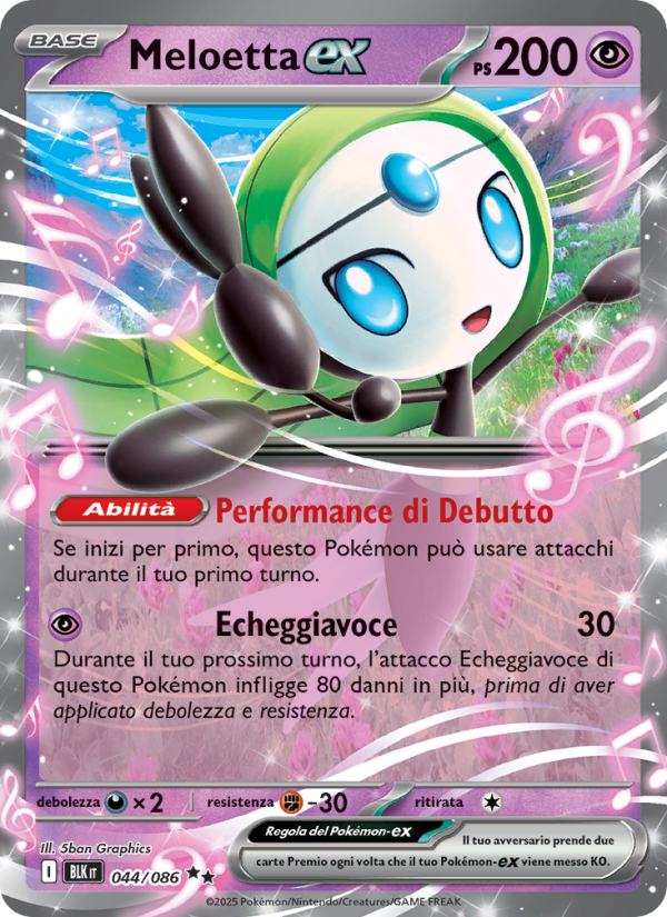 Meloetta-ex 044/172 — Luce Nera (Italian Pokémon TCG card)