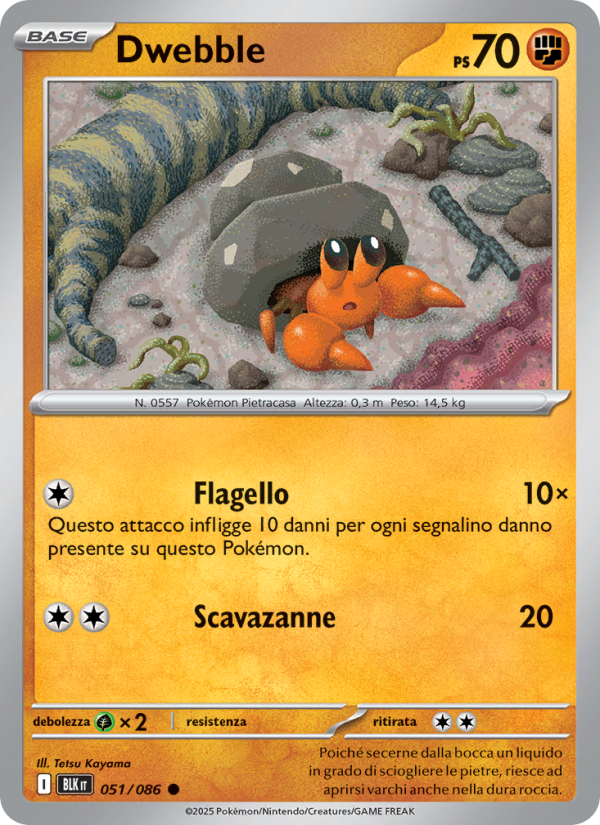 Dwebble 051/172 — Luce Nera (Italian Pokémon TCG card)