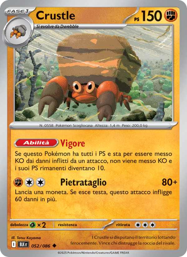 Crustle 052/172 — Luce Nera (Italian Pokémon TCG card)
