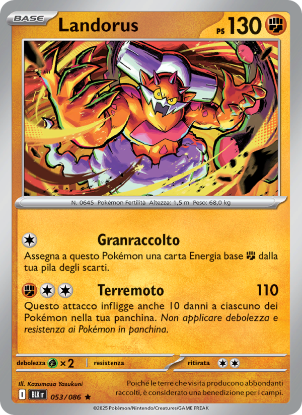 Landorus 053/172 — Luce Nera (Italian Pokémon TCG card)