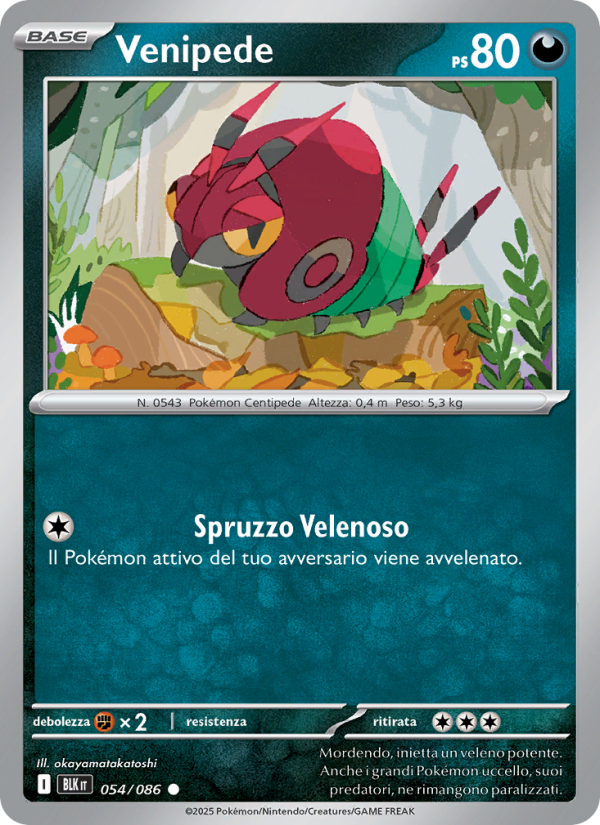 Venipede 054/172 — Luce Nera (Italian Pokémon TCG card)