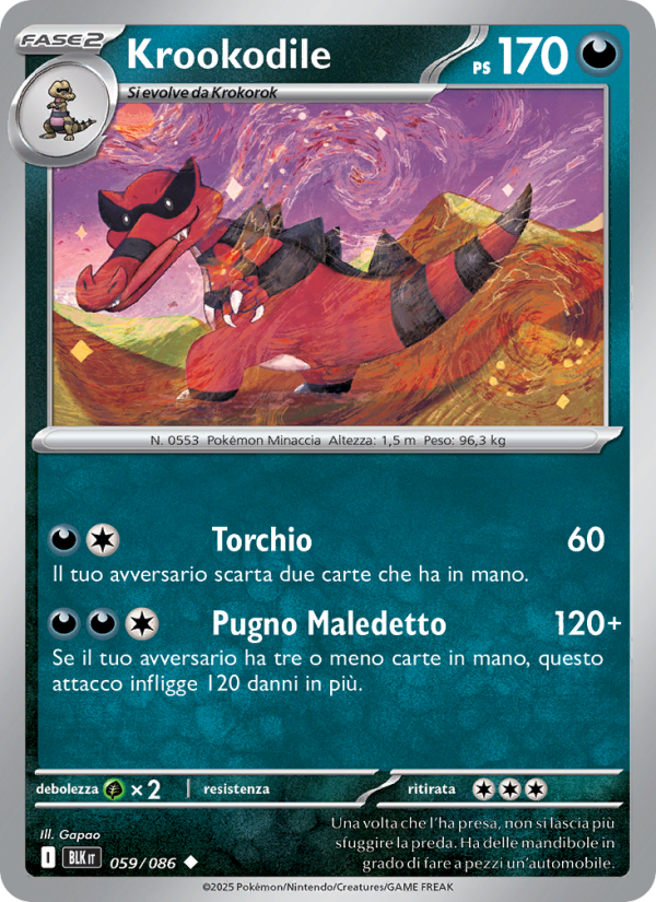 Krookodile 059/172 — Luce Nera (Italian Pokémon TCG card)