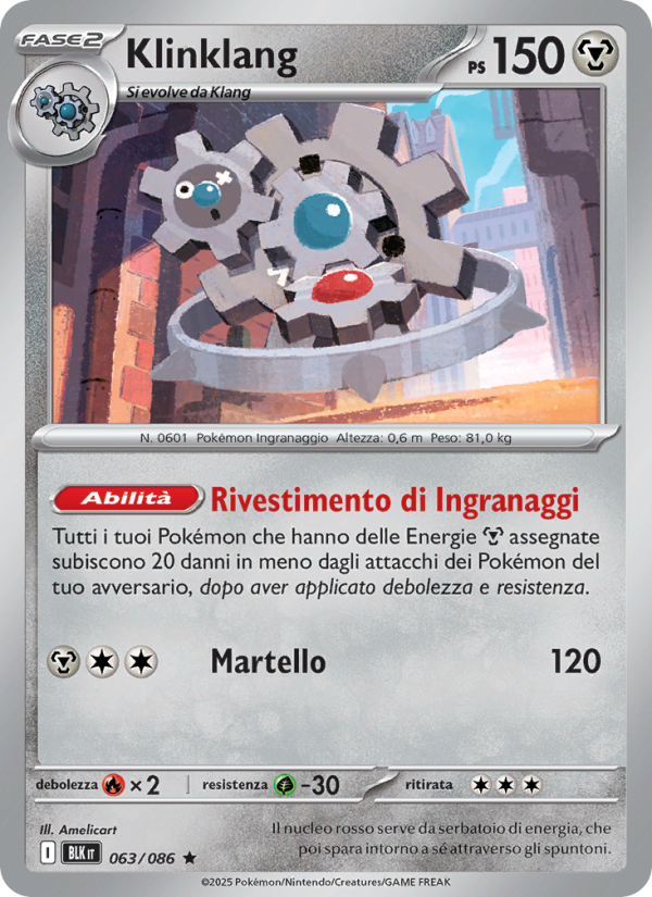 Klinklang 063/172 — Luce Nera (Italian Pokémon TCG card)