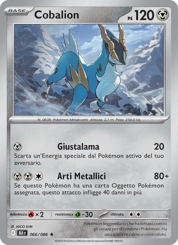 Cobalion 066/172 — Luce Nera (Italian Pokémon TCG card)