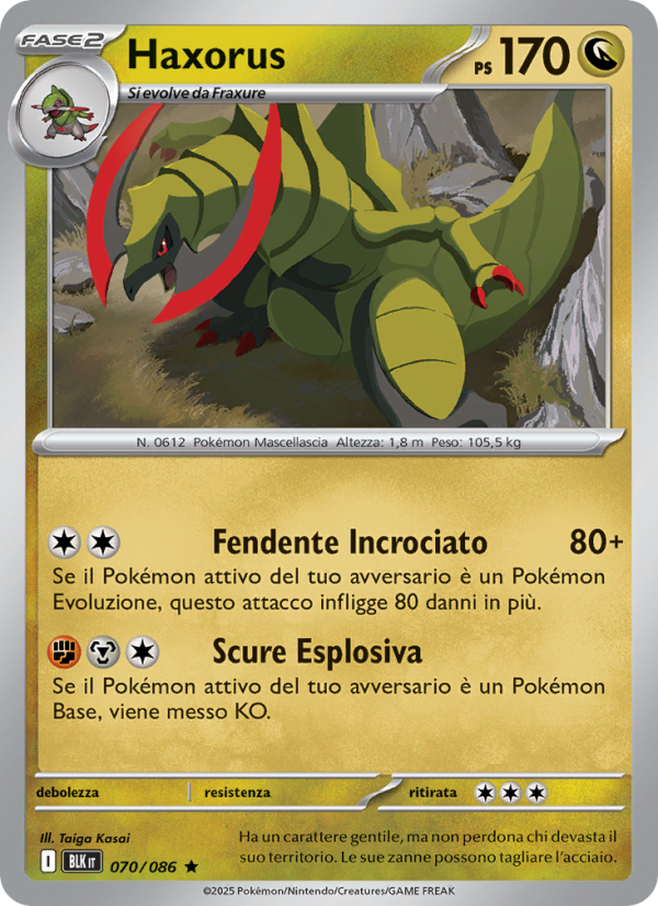 Haxorus 070/172 — Luce Nera (Italian Pokémon TCG card)