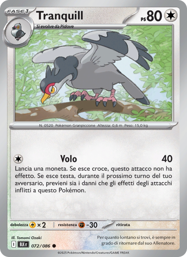 Tranquill 072/172 — Luce Nera (Italian Pokémon TCG card)