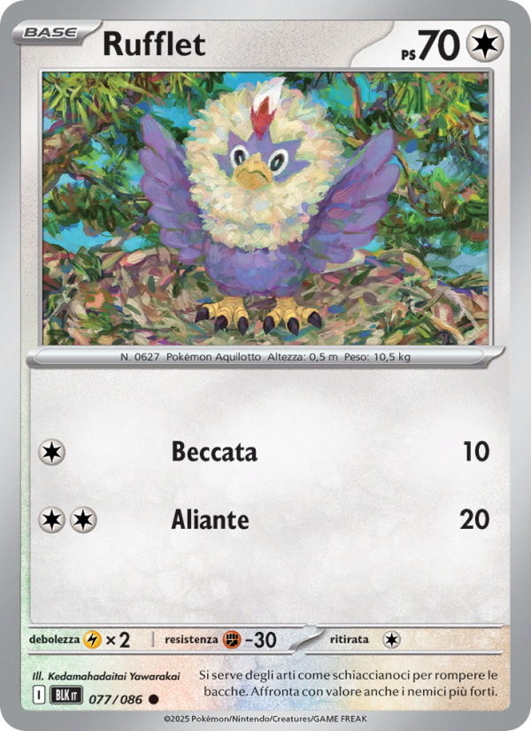 Rufflet 077/172 — Luce Nera (Italian Pokémon TCG card)