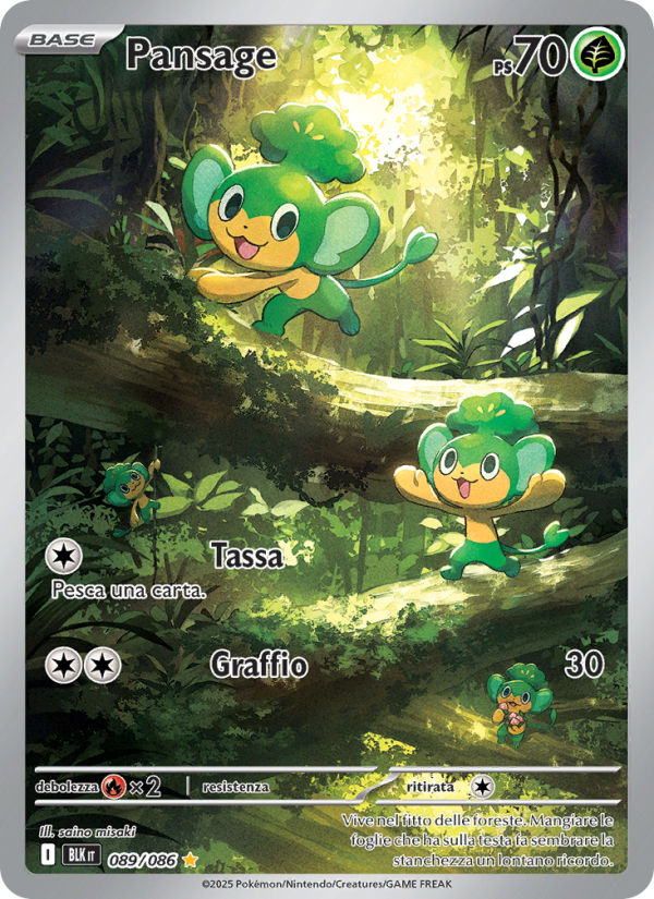 Pansage 089/172 — Black Bolt (Italian Pokémon TCG card)