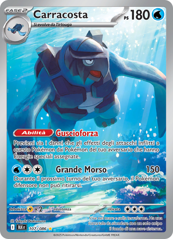 Carracosta 107/172 — Luce Nera (Italian Pokémon TCG card)