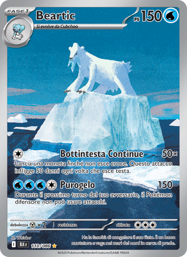 Beartic 110/172 — Luce Nera (Italian Pokémon TCG card)