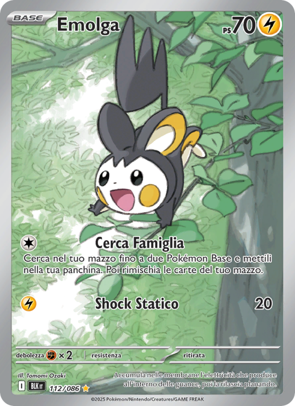 Emolga 112/172 — Luce Nera (Italian Pokémon TCG card)