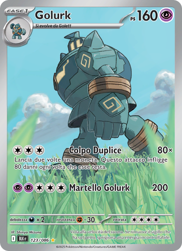 Golurk 123/172 — Luce Nera (Italian Pokémon TCG card)