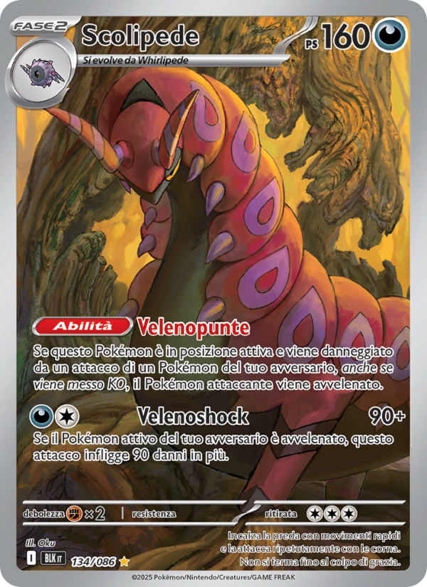 Scolipede 134/172 — Luce Nera (Italian Pokémon TCG card)