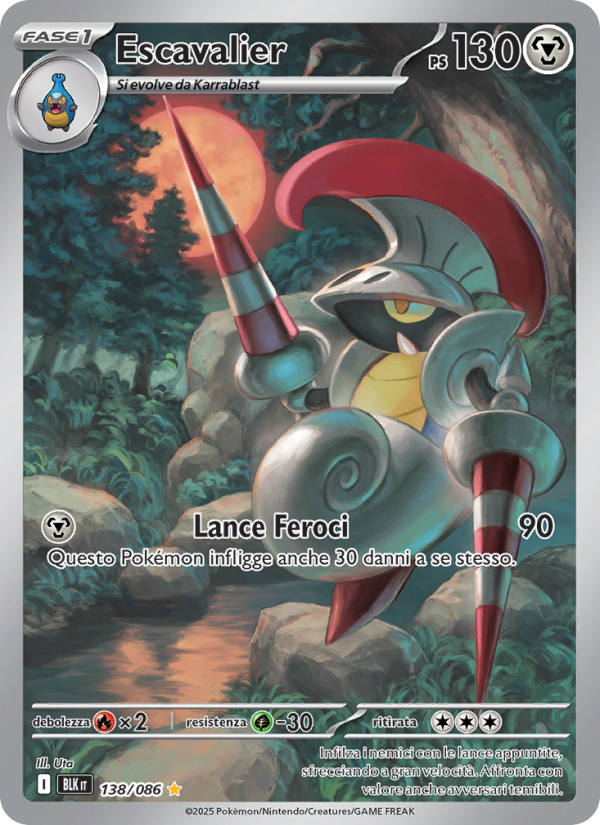 Escavalier 138/172 — Luce Nera (Italian Pokémon TCG card)