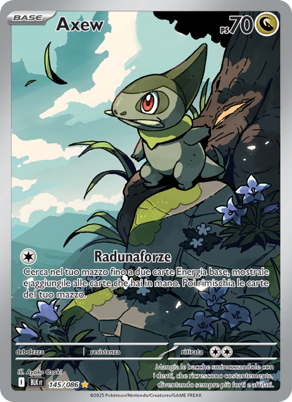 Axew 145/172 — Luce Nera (Italian Pokémon TCG card)