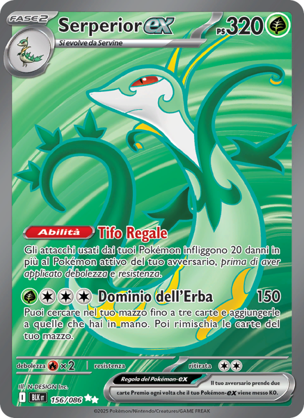 Serperior-ex 156/172 — Luce Nera (Italian Pokémon TCG card)