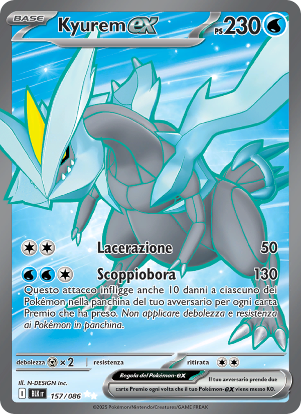 Kyurem-ex 157/172 — Luce Nera (Italian Pokémon TCG card)