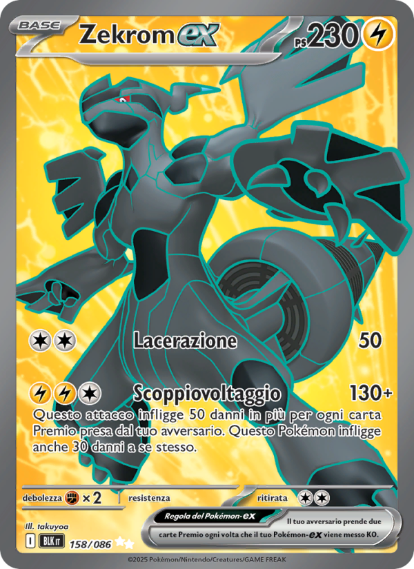 Zekrom-ex 158/172 — Luce Nera (Italian Pokémon TCG card)