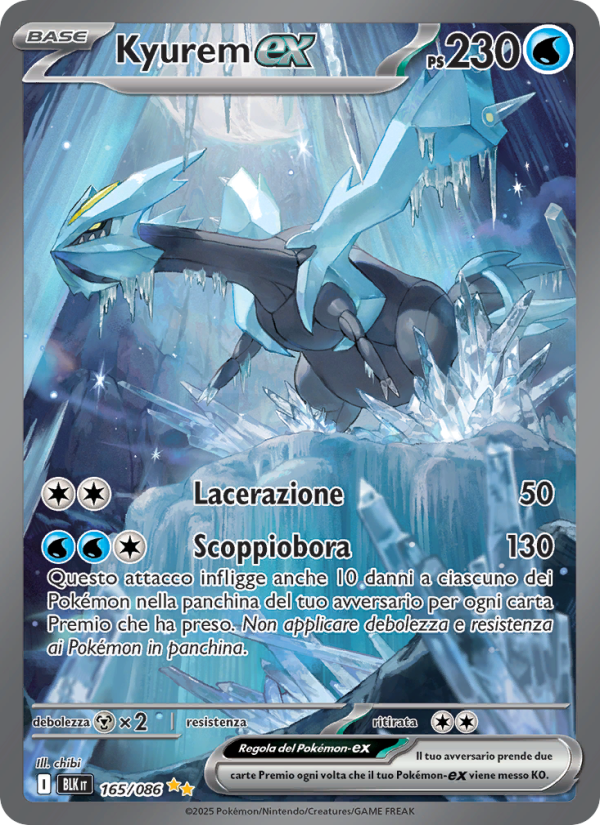 Kyurem-ex 165/172 — Luce Nera (Italian Pokémon TCG card)