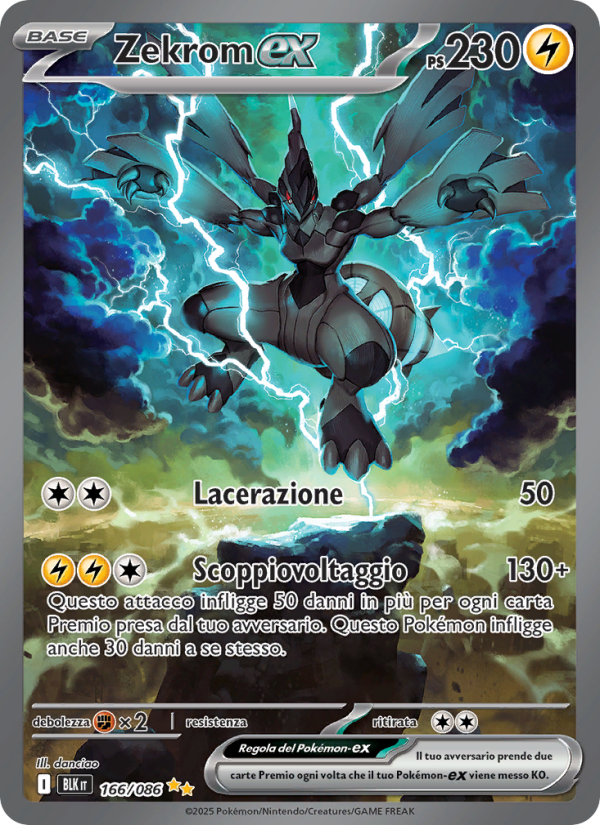 Zekrom-ex 166/172 — Luce Nera (Italian Pokémon TCG card)