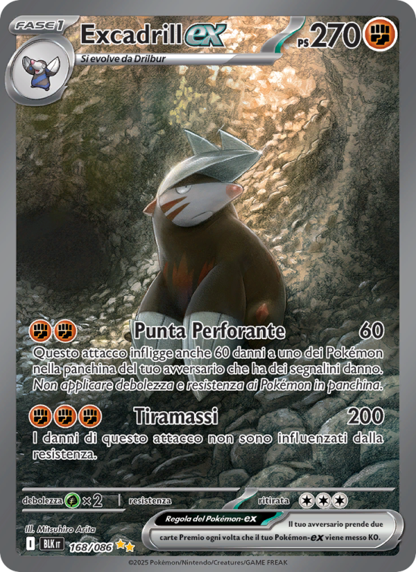 Excadrill-ex 168/172 — Luce Nera (Italian Pokémon TCG card)