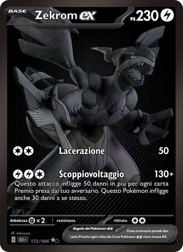 Zekrom-ex 172/172 — Luce Nera (Italian Pokémon TCG card)