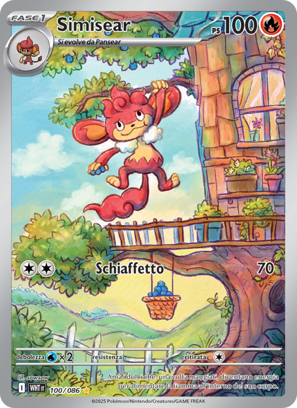 Simisear 100/173 — Fuoco Bianco (Italian Pokémon TCG card)