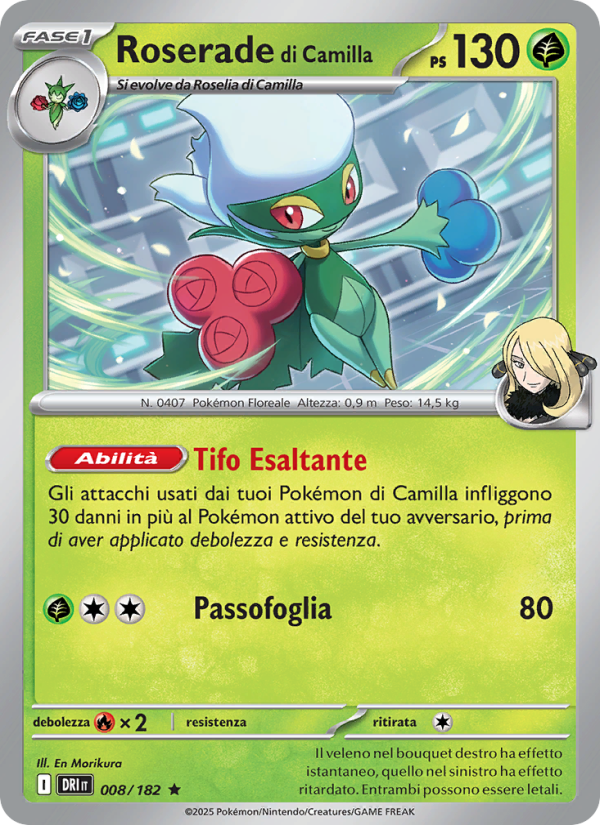 Roserade di Camilla 008/244 — Rivali Predestinati (Italian Pokémon TCG card)