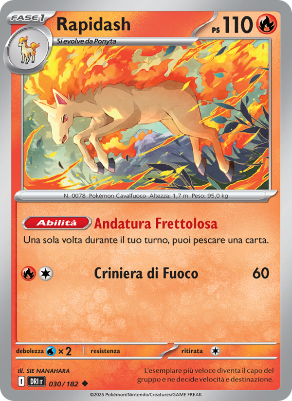 Rapidash 030/244 — Rivali Predestinati (Italian Pokémon TCG card)