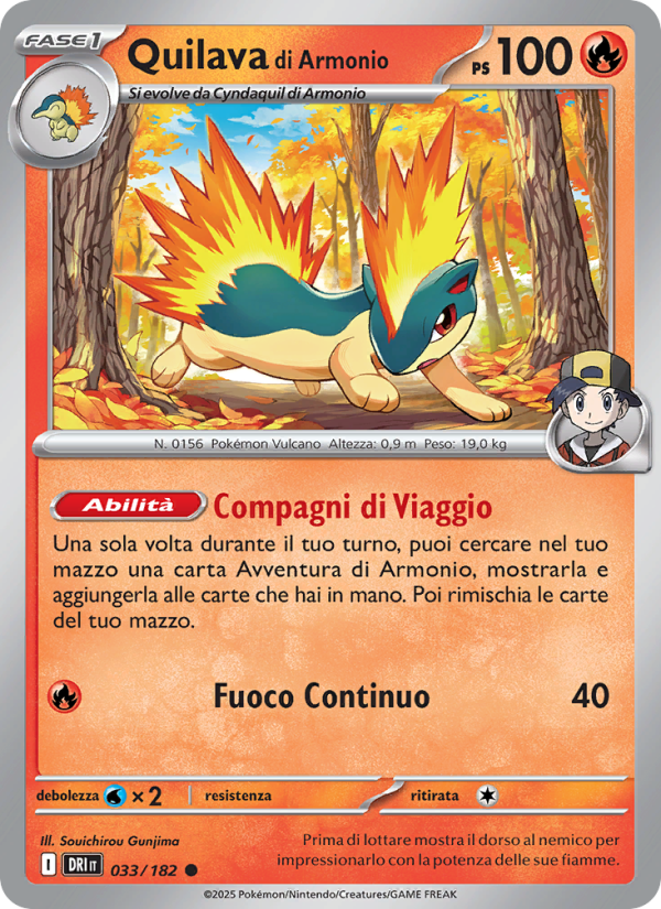 Quilava di Armonio 033/244 — Rivali Predestinati (Italian Pokémon TCG card)