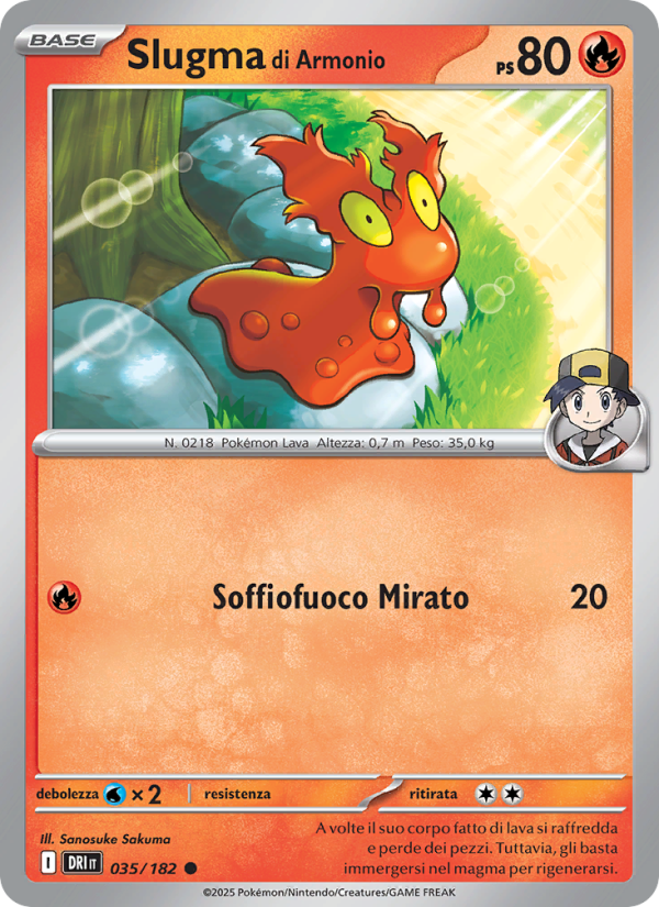 Slugma di Armonio 035/244 — Rivali Predestinati (Italian Pokémon TCG card)