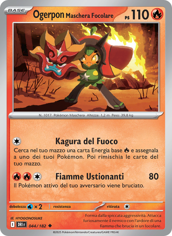 Ogerpon Maschera Focolare 044/244 — Rivali Predestinati (Italian Pokémon TCG card)
