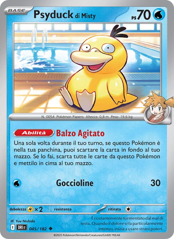 Psyduck di Misty 045/244 — Rivali Predestinati (Italian Pokémon TCG card)