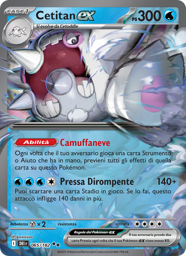Cetitan-ex 065/244 — Rivali Predestinati (Italian Pokémon TCG card)