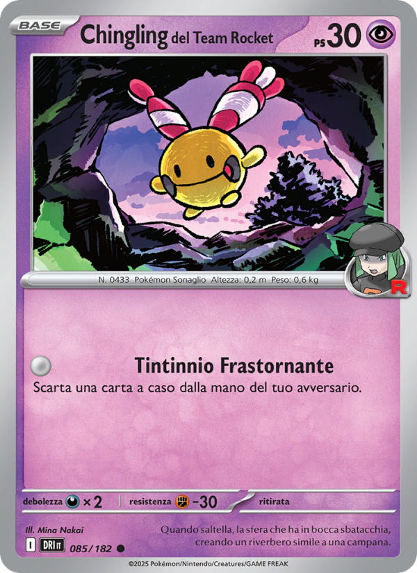 Chingling del Team Rocket 085/244 — Rivali Predestinati (Italian Pokémon TCG card)