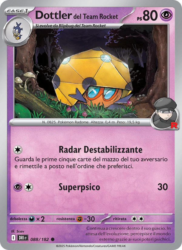 Dottler del Team Rocket 088/244 — Rivali Predestinati (Italian Pokémon TCG card)