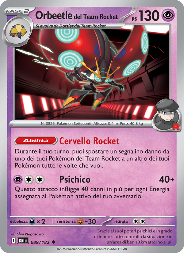 Orbeetle del Team Rocket 089/244 — Rivali Predestinati (Italian Pokémon TCG card)