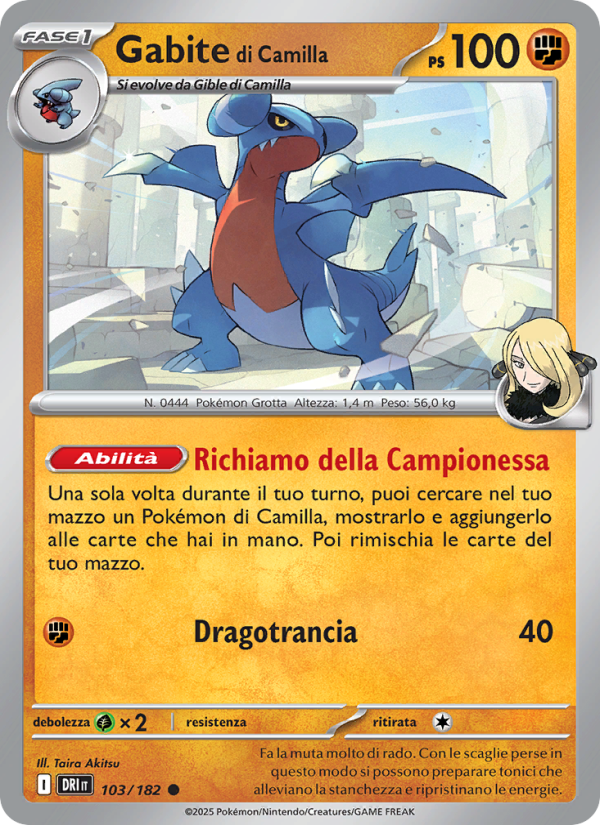 Gabite di Camilla 103/244 — Rivali Predestinati (Italian Pokémon TCG card)