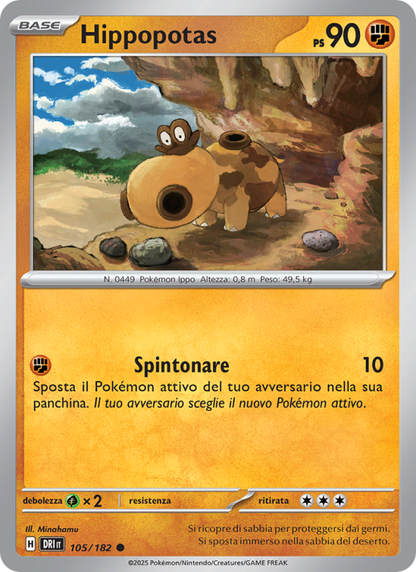 Hippopotas 105/244 — Rivali Predestinati (Italian Pokémon TCG card)