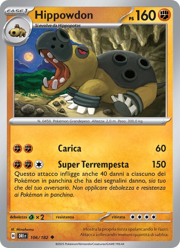 Hippowdon 106/244 — Rivali Predestinati (Italian Pokémon TCG card)