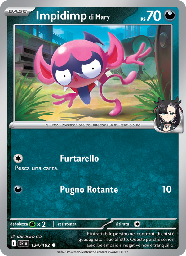 Impidimp di Mary 134/244 — Rivali Predestinati (Italian Pokémon TCG card)