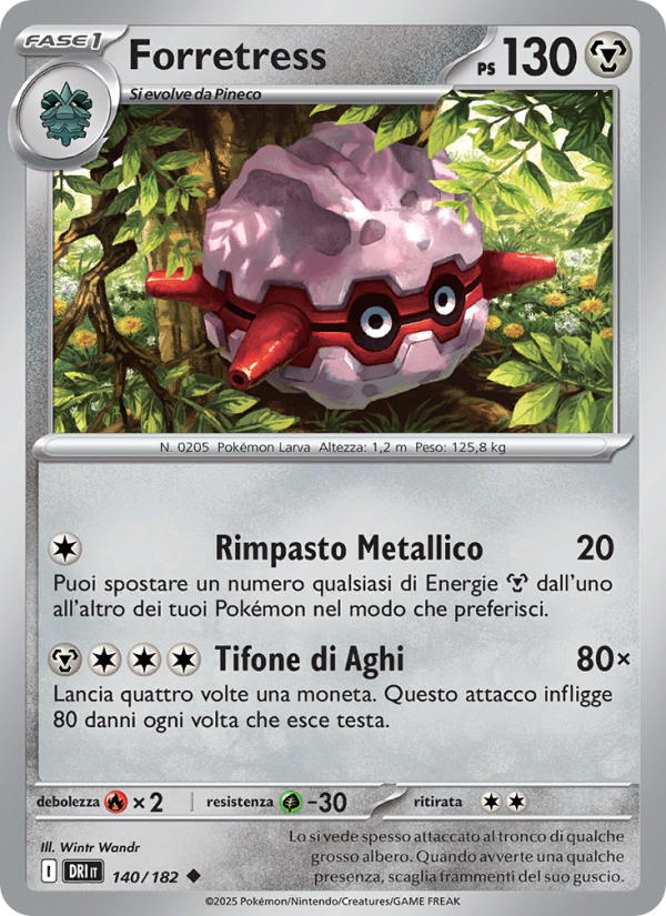 Forretress 140/244 — Rivali Predestinati (Italian Pokémon TCG card)