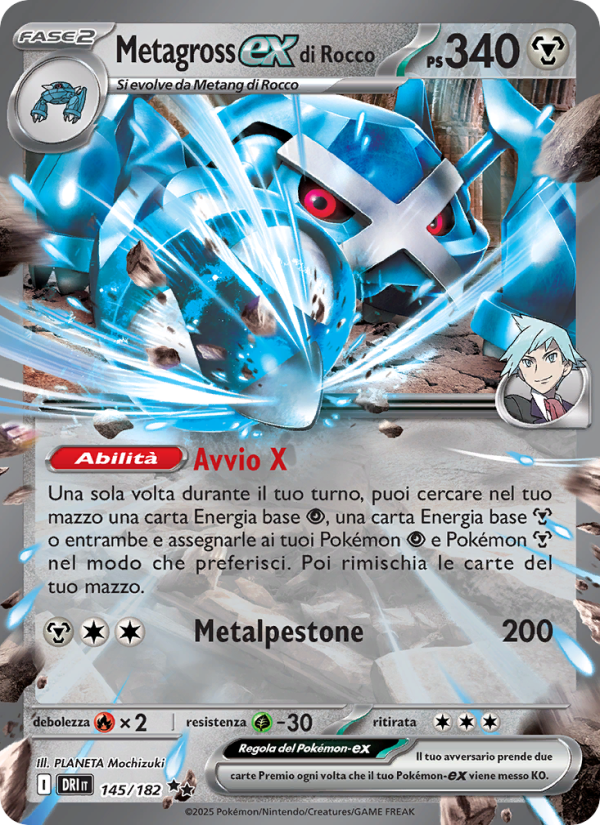 Metagross-ex di Rocco 145/244 — Rivali Predestinati (Italian Pokémon TCG card)