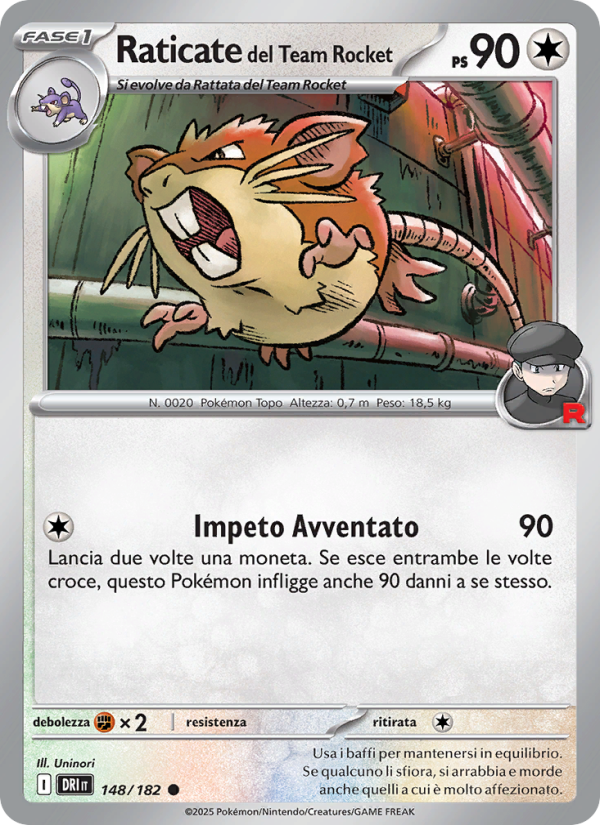 Raticate del Team Rocket 148/244 — Rivali Predestinati (Italian Pokémon TCG card)
