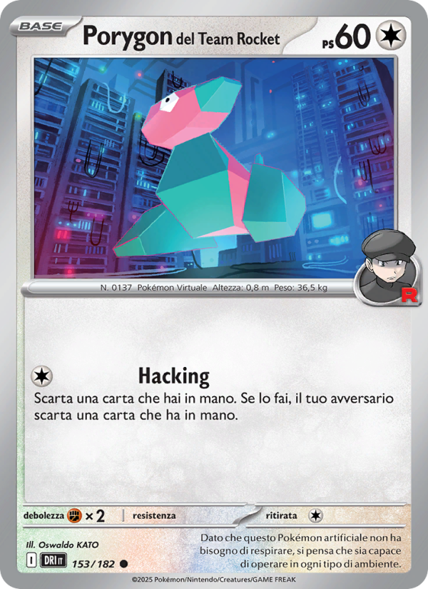 Porygon del Team Rocket 153/244 — Rivali Predestinati (Italian Pokémon TCG card)