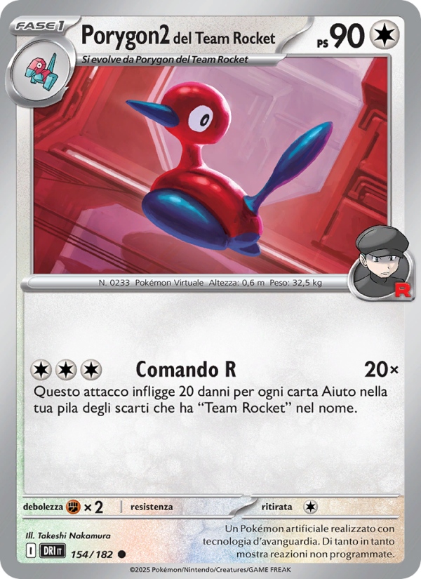 Porygon2 del Team Rocket 154/244 — Rivali Predestinati (Italian Pokémon TCG card)