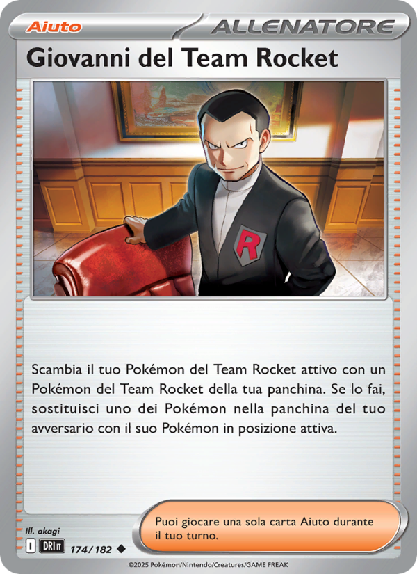Giovanni del Team Rocket 174/244 — Rivali Predestinati (Italian Pokémon TCG card)